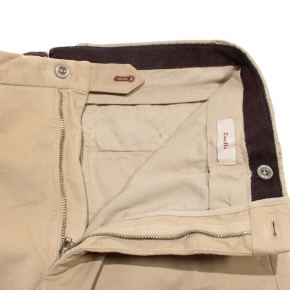 Zanella NWT Chinos / Casual Pants Size 32 US Noah In Solid Beige Cotton Blend